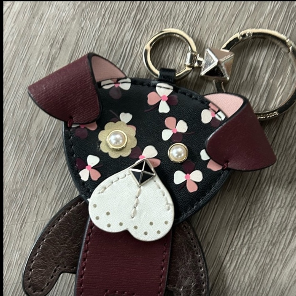 Kate Spade New York Floral Pup Dog Keychain/Charm